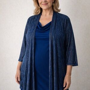 Connected Apparel‎ Blue Long Sleeve Dress